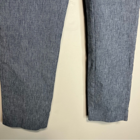 Banana Republic Sloan Texture Mid-Rise Pants in Blue Grey Cotton Viscose, 6 - Picture 5 of 13